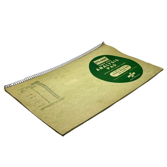 Vintage Analysis Pad National 13 Column 14X8.5" 36 Sheet Eye-Ease 35-113 Spiral - Picture 2 of 16